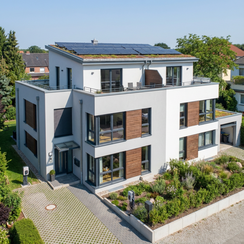 Bauprojekt Mehrfamilienhaus (3D Rendering)